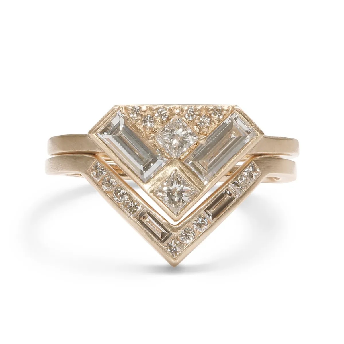 Discount Betsy & Iya Altus 14k Gold Chevron Stacking Ring