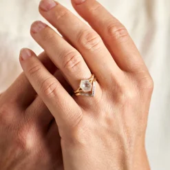 Fashion Betsy & Iya Dea Ring - Hexagon Salt & Pepper Diamond Ring