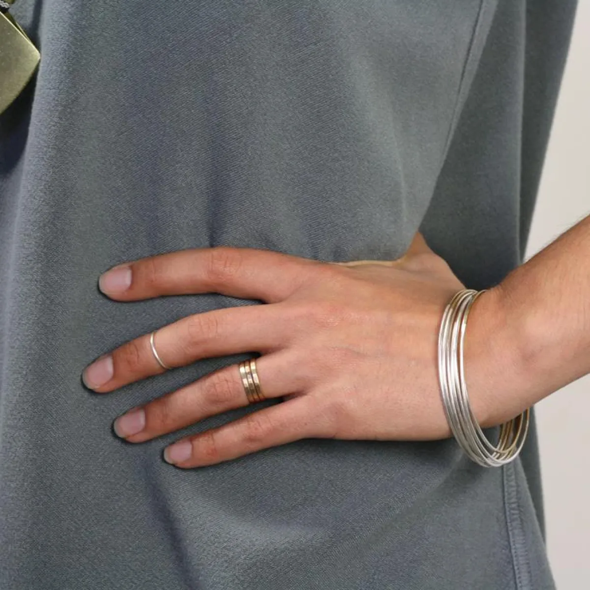 Clearance Betsy & Iya Faceted Solid Gold stacker ring
