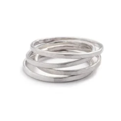 Best Betsy & Iya Faceted Sterling Silver stacker ring