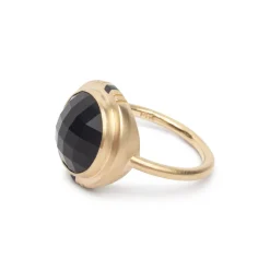 New Betsy & Iya Flos Ring - Black Jasper