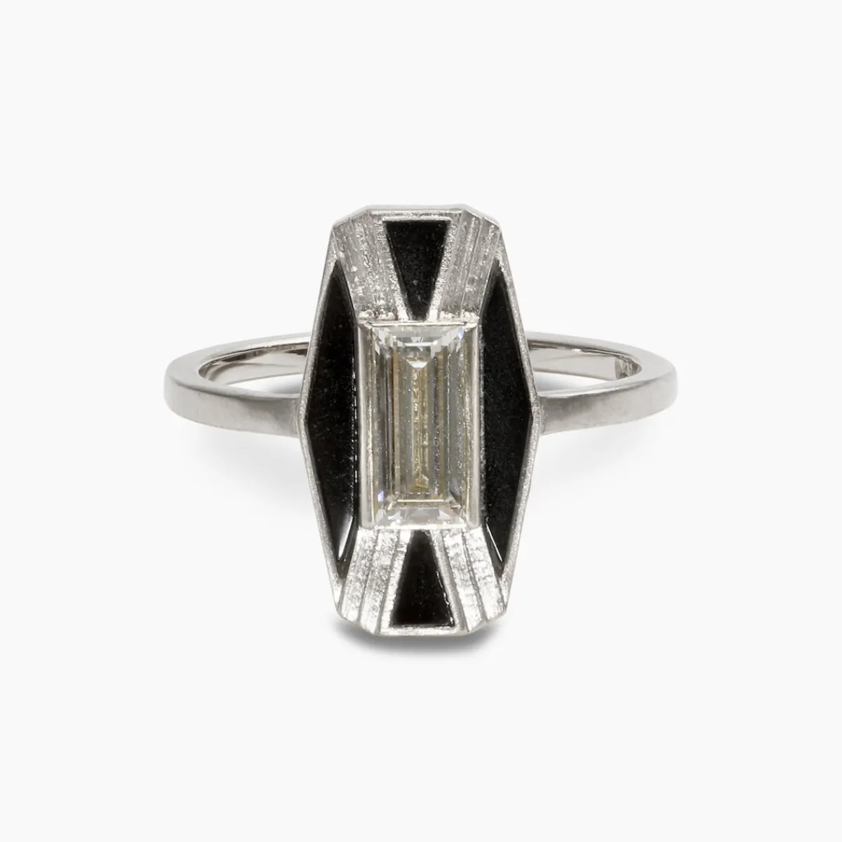 New Betsy & Iya Imber Ring - 14k Gold Diamond & Black Jasper