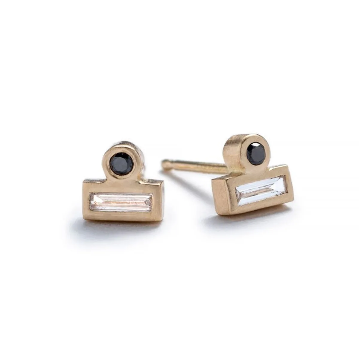 Hot Betsy & Iya Ipsum 14k Gold Diamond Stud Earrings