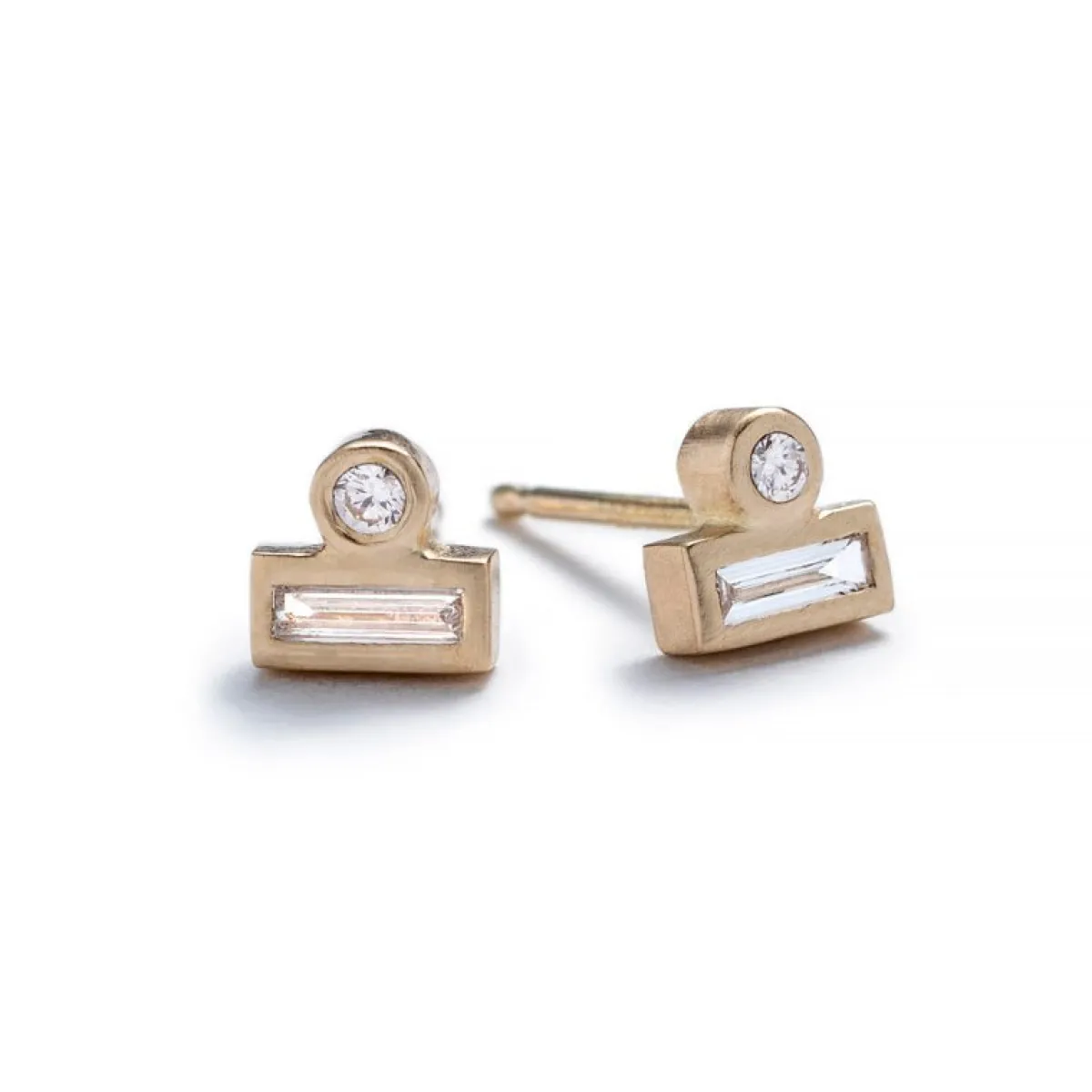 Hot Betsy & Iya Ipsum 14k Gold Diamond Stud Earrings