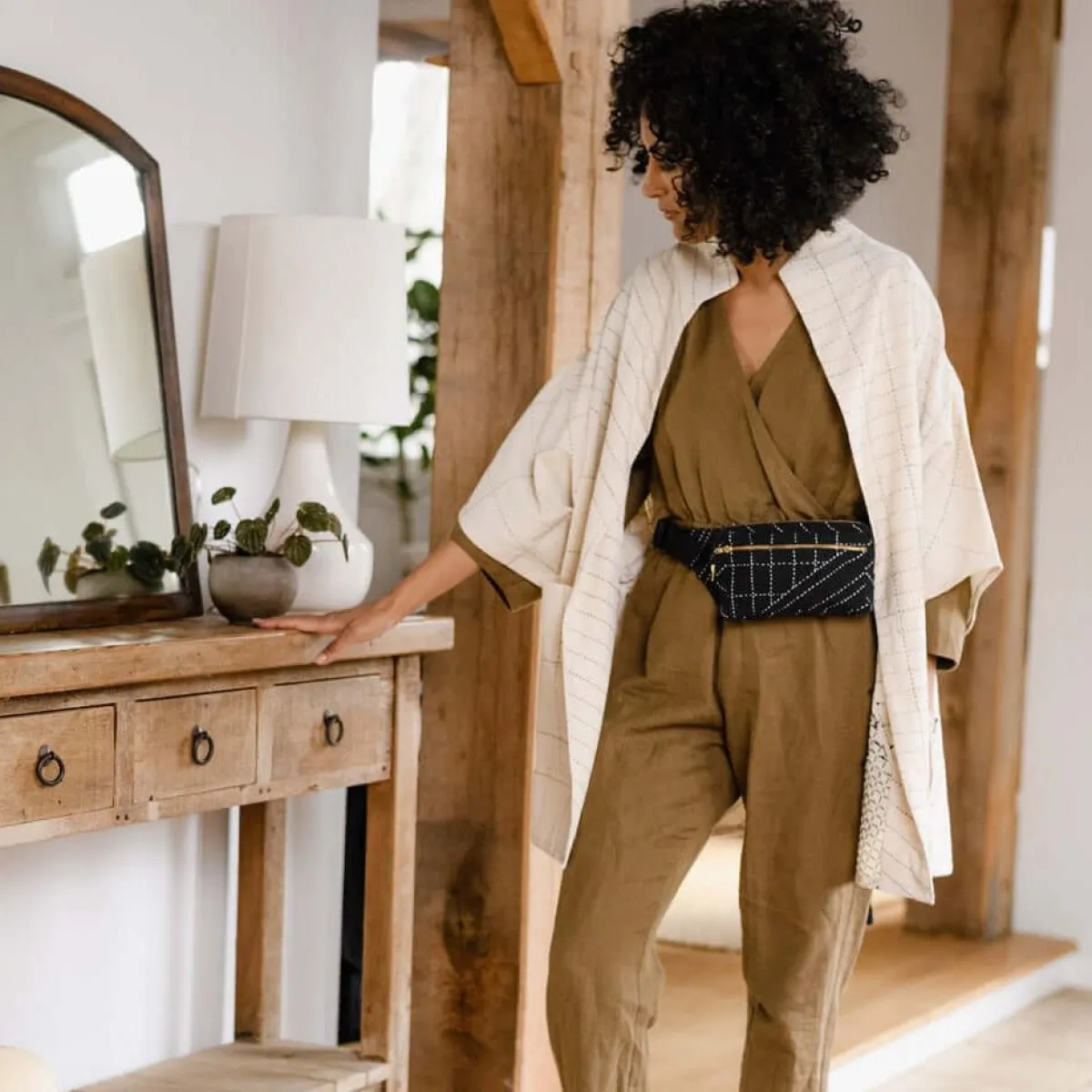 Clearance Betsy & Iya Kantha Crossbody Belt Bag