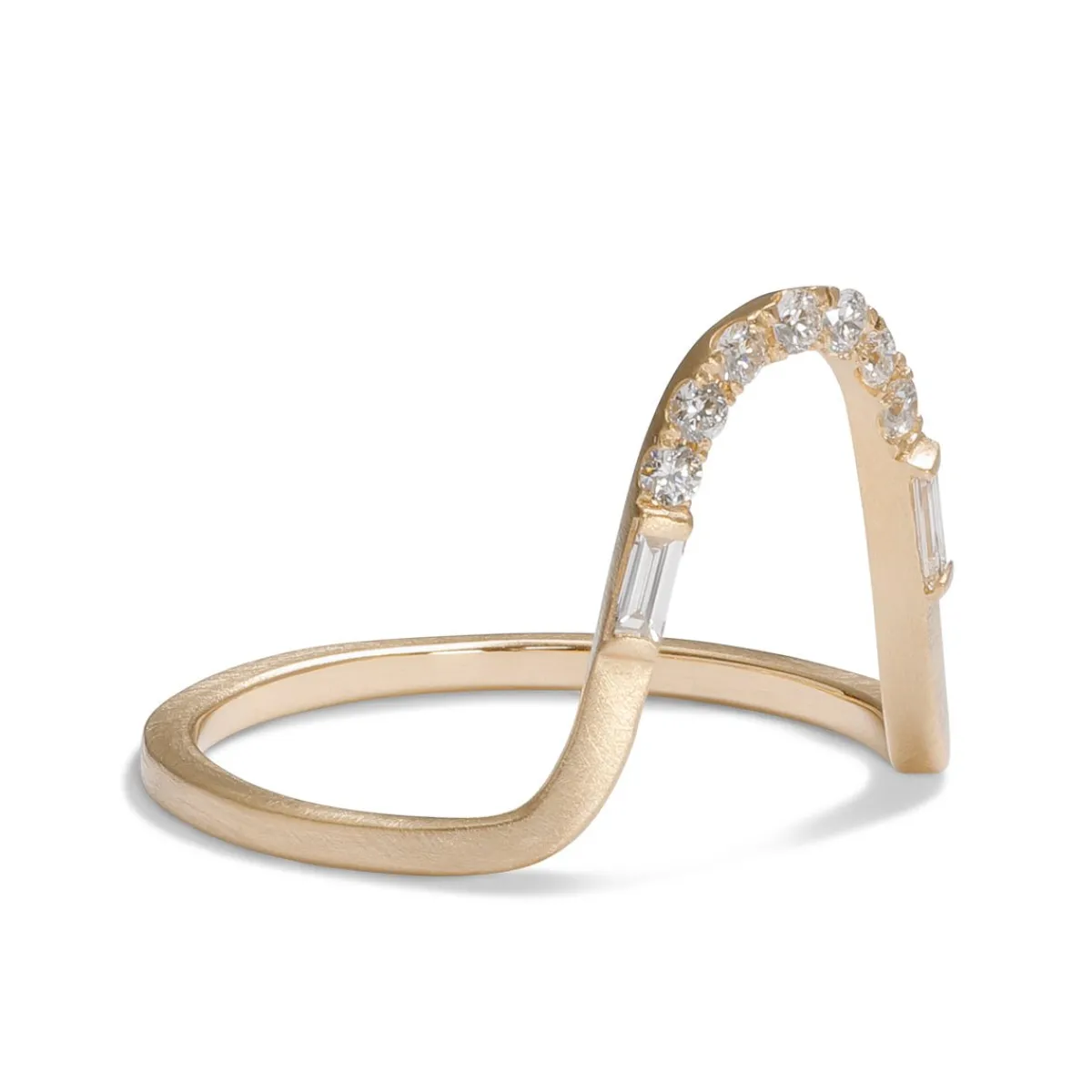 Clearance Betsy & Iya Levo 14k Gold Diamond Stacking Ring