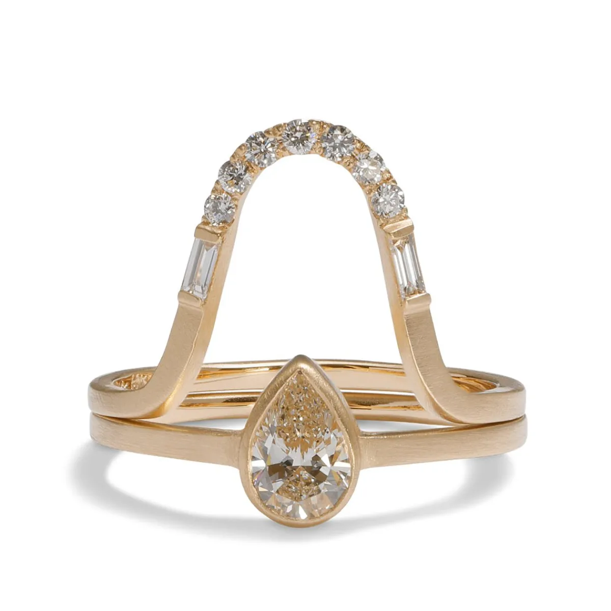 Clearance Betsy & Iya Levo 14k Gold Diamond Stacking Ring