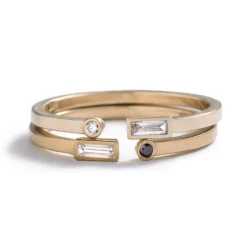 Hot Betsy & Iya Manus Ring - Black & White Diamonds