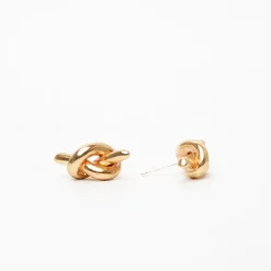 Outlet Betsy & Iya Mini Knot Earrings in Brass