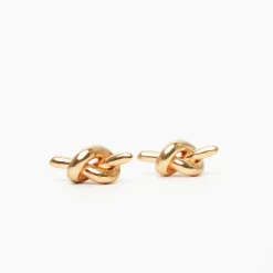 Outlet Betsy & Iya Mini Knot Earrings in Brass