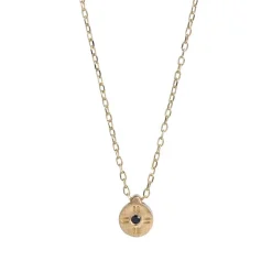 Hot Betsy & Iya Mollis Necklace - 14k Gold Diamond Circle Pendant