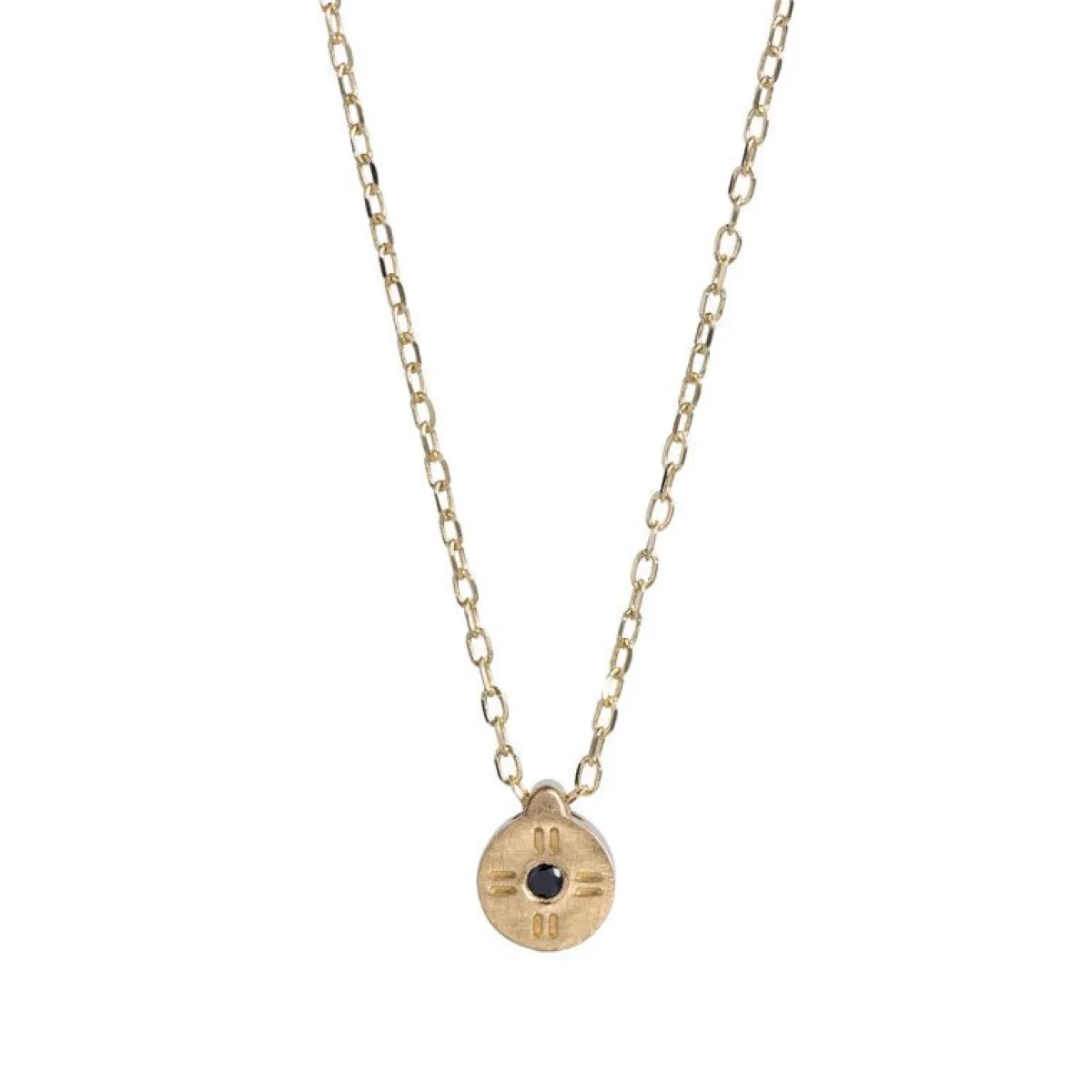 Hot Betsy & Iya Mollis Necklace - 14k Gold Diamond Circle Pendant