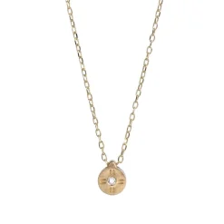 Hot Betsy & Iya Mollis Necklace - 14k Gold Diamond Circle Pendant