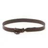 Fashion Betsy & Iya Muse Simple Buckleless Brown Leather Belt - 1"