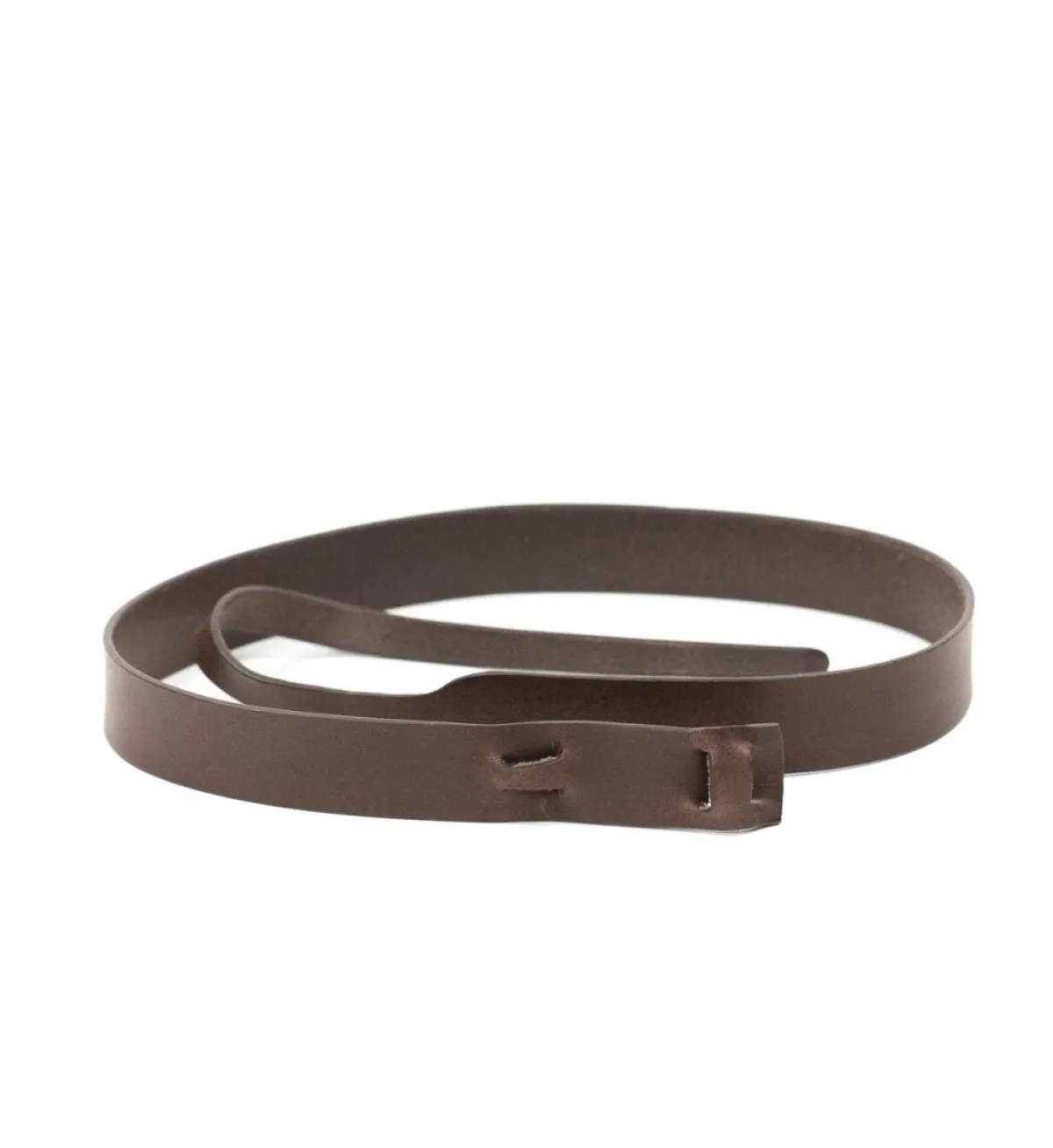 Fashion Betsy & Iya Muse Simple Buckleless Brown Leather Belt - 1"