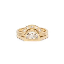 Online Betsy & Iya Omnia Ring - Half-Moon Diamond in 14k Gold