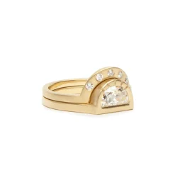 Online Betsy & Iya Omnia Ring - Half-Moon Diamond in 14k Gold