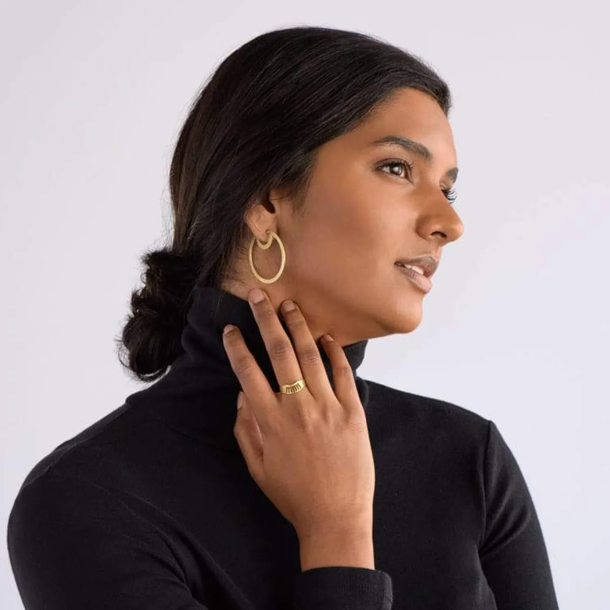 Fashion Betsy & Iya Recast Bombona hoop earrings - Small