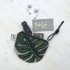 Clearance Betsy & Iya Richmond Half Moon Pouch in Monstera Linen Canvas