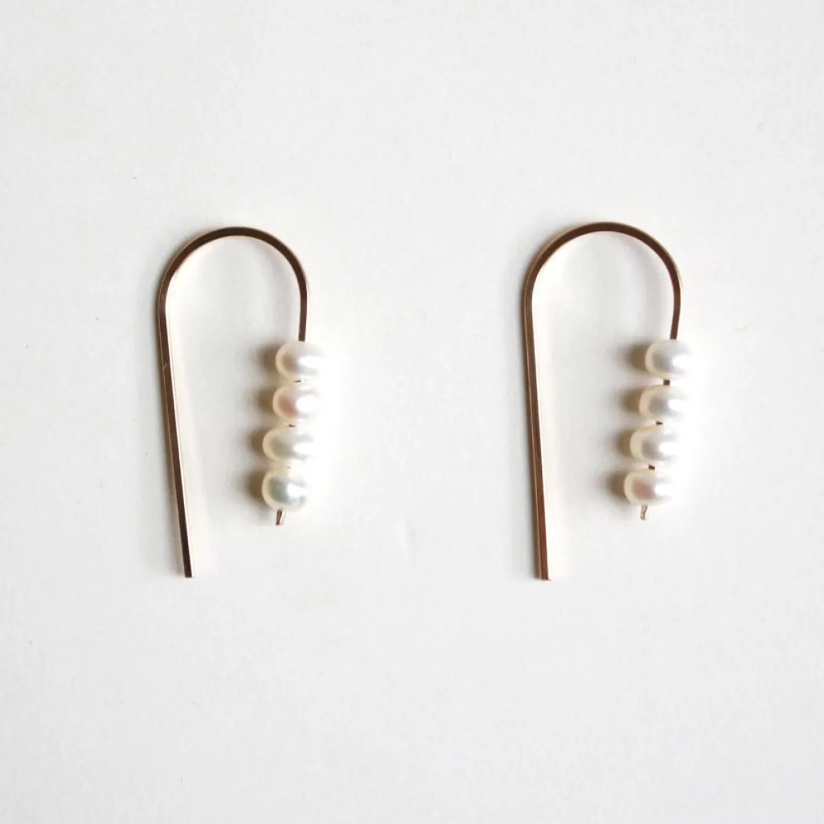 Best Betsy & Iya Short Arc Threader Earrings with Multiple Small Pearls
