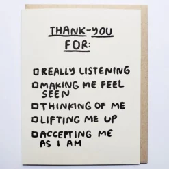 Best Betsy & Iya Thank You Checklist Card