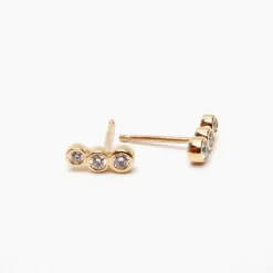 Sale Betsy & Iya Three Stone Climber Stud Earrings