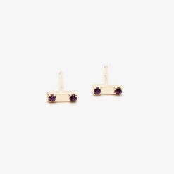 Fashion Betsy & Iya Two Stone Bar Stud Earrings